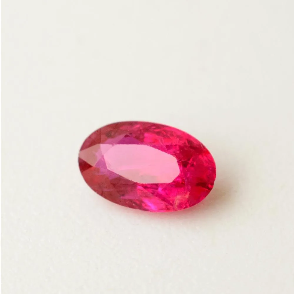 0.46 Carat Oval Purplish Red Ruby Gemstone