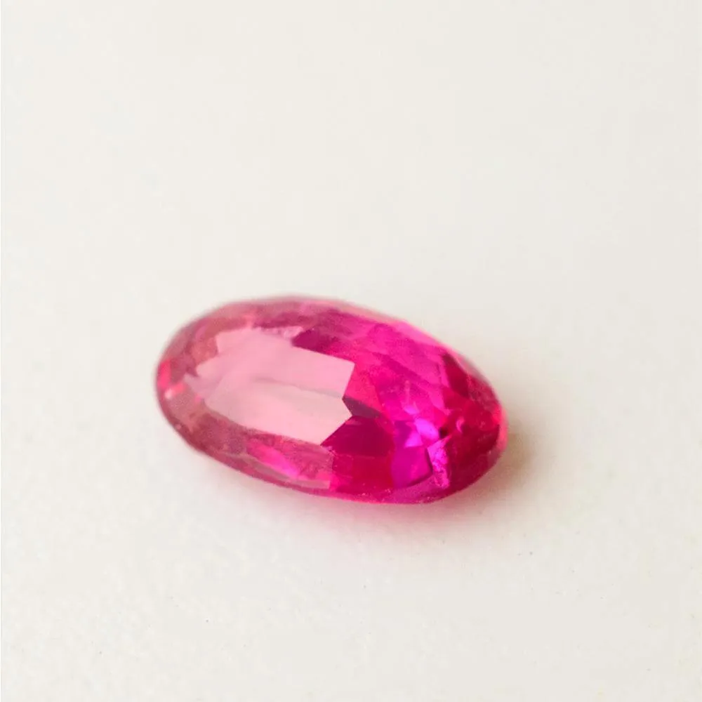 0.46 Carat Oval Purplish Red Ruby Gemstone