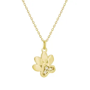 14K Diamond Paw Print Necklace