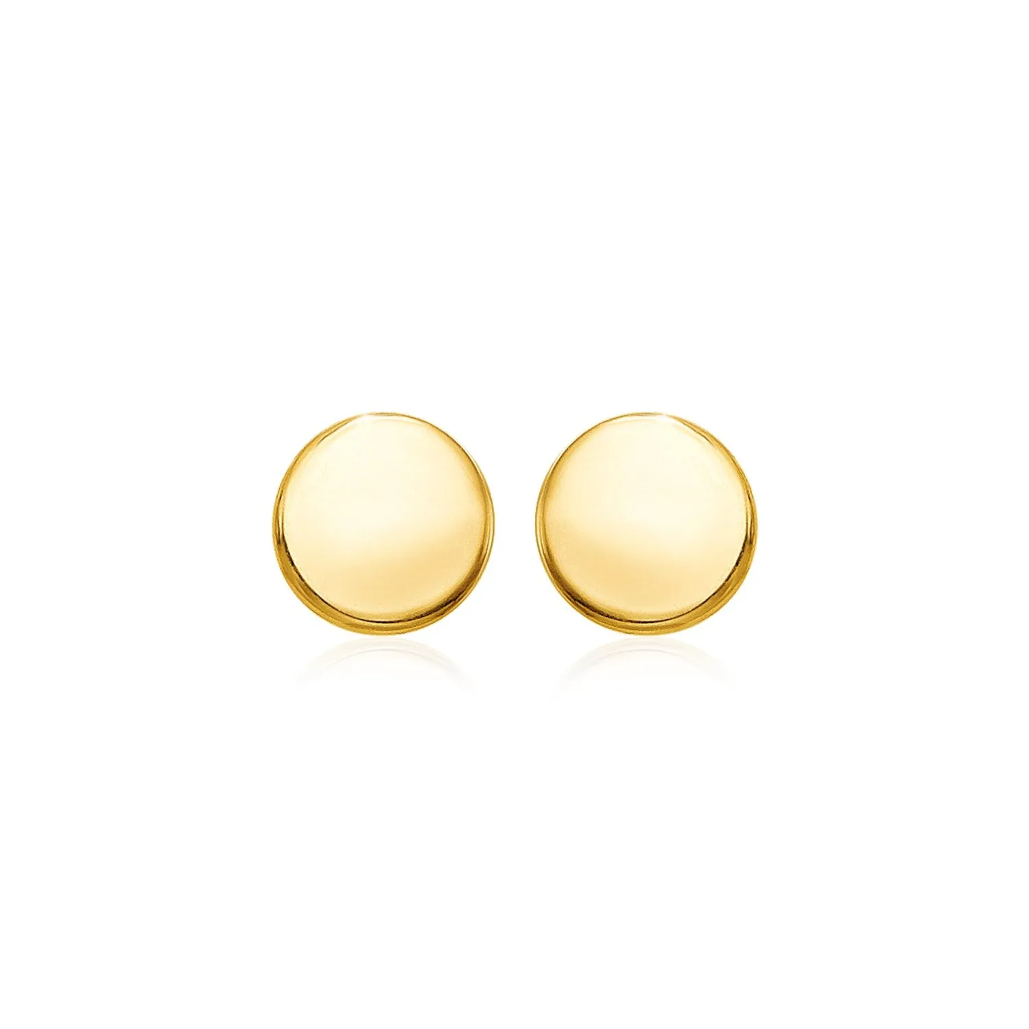 14k Yellow Gold Polished Round Post Earrings