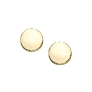 14k Yellow Gold Round Plate Stud Earrings