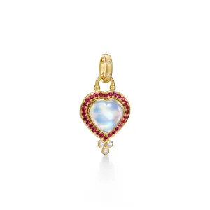 18K Ruby Blue Moon Heart Pendant