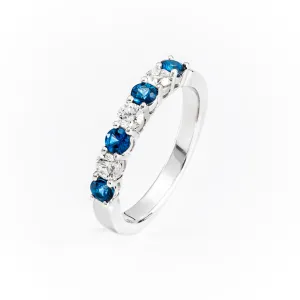 18K White Gold 0.54ct Sapphire & Diamond Ring - 20690076