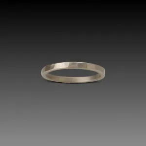 2mm Hammered White Gold Band