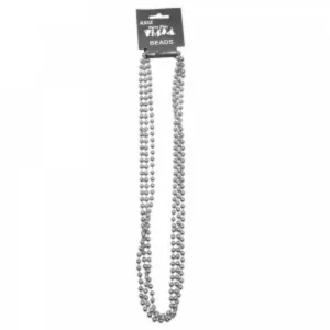 3 Pack Silver Beads Necklaces - 84cm