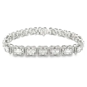 6.83ct 18k White Gold Diamond Bracelet