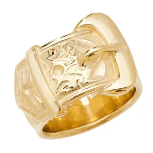 9CT GOLD GENTS' BUCKLE RING