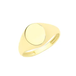 9CT GOLD OVAL SIGNET RING