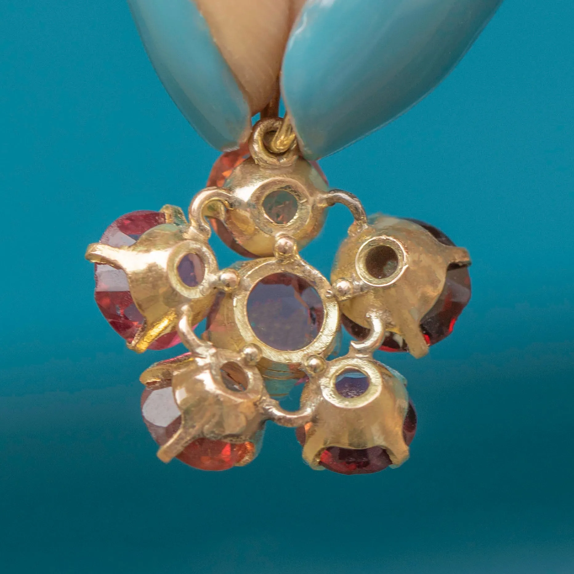 9ct Gold Ruby & Topaz Multi-Gemstone Pendant