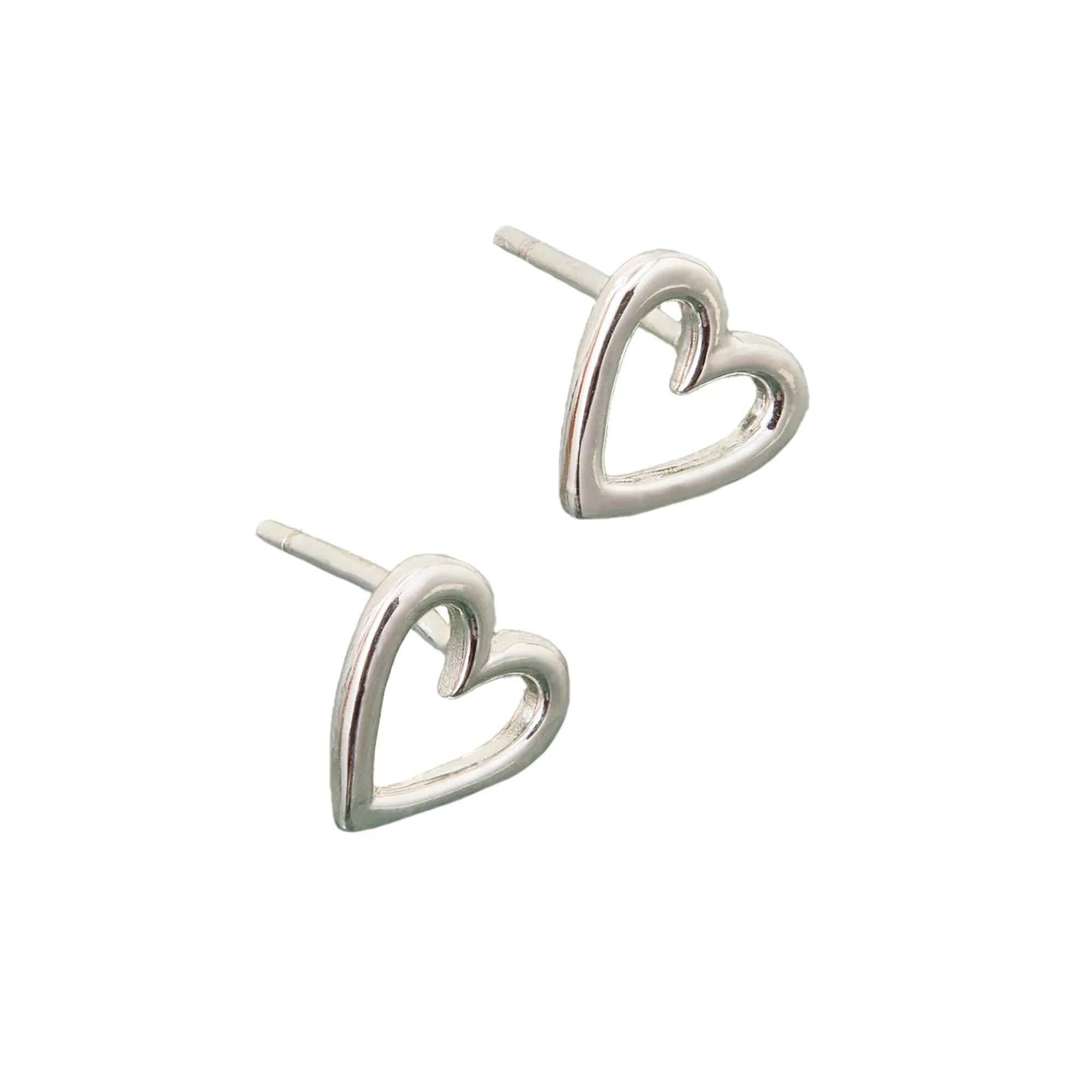 Accessorize London Women 925 Sterling Silver Cut-out Heart Stud Earrings