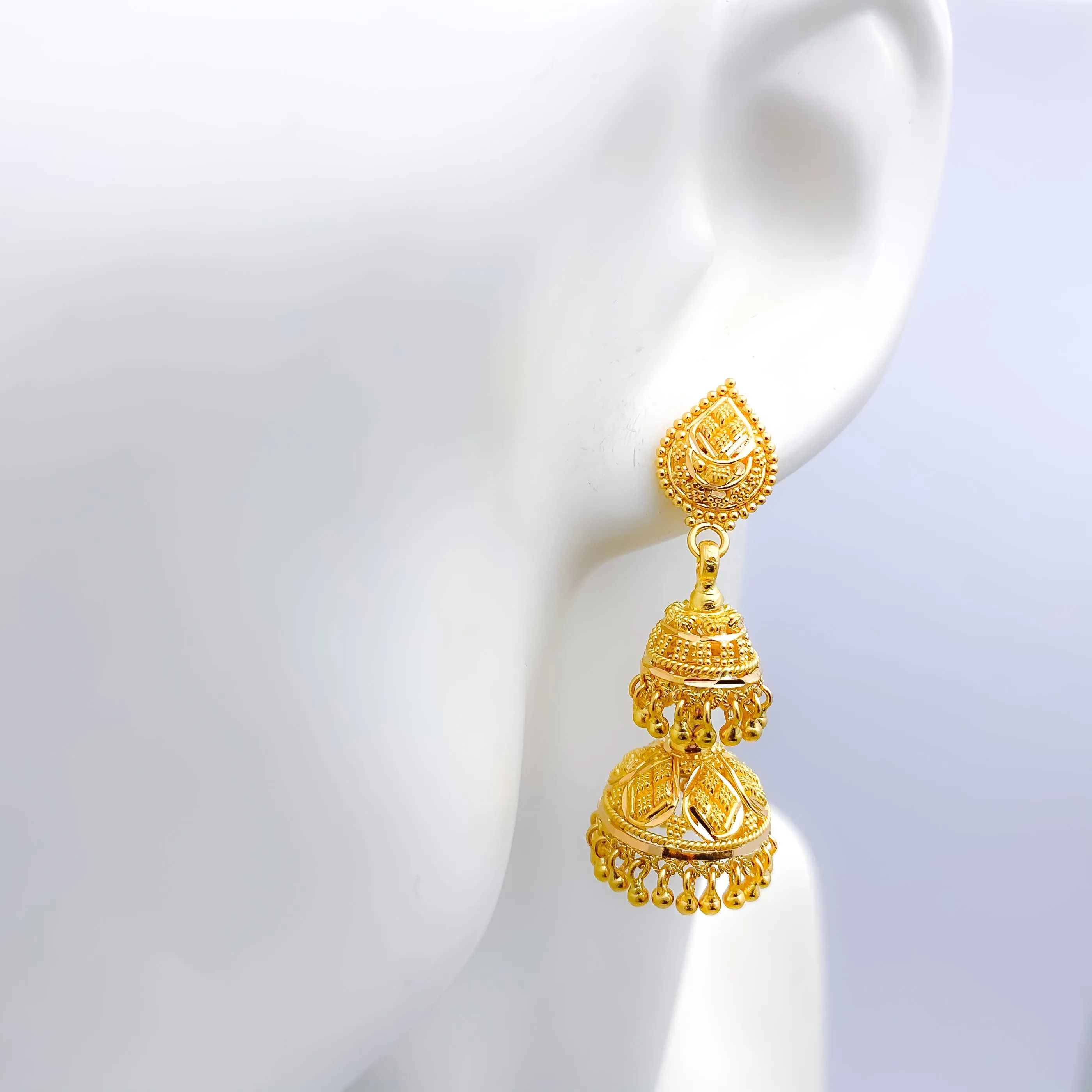 Adorned Two-Tier Earrings