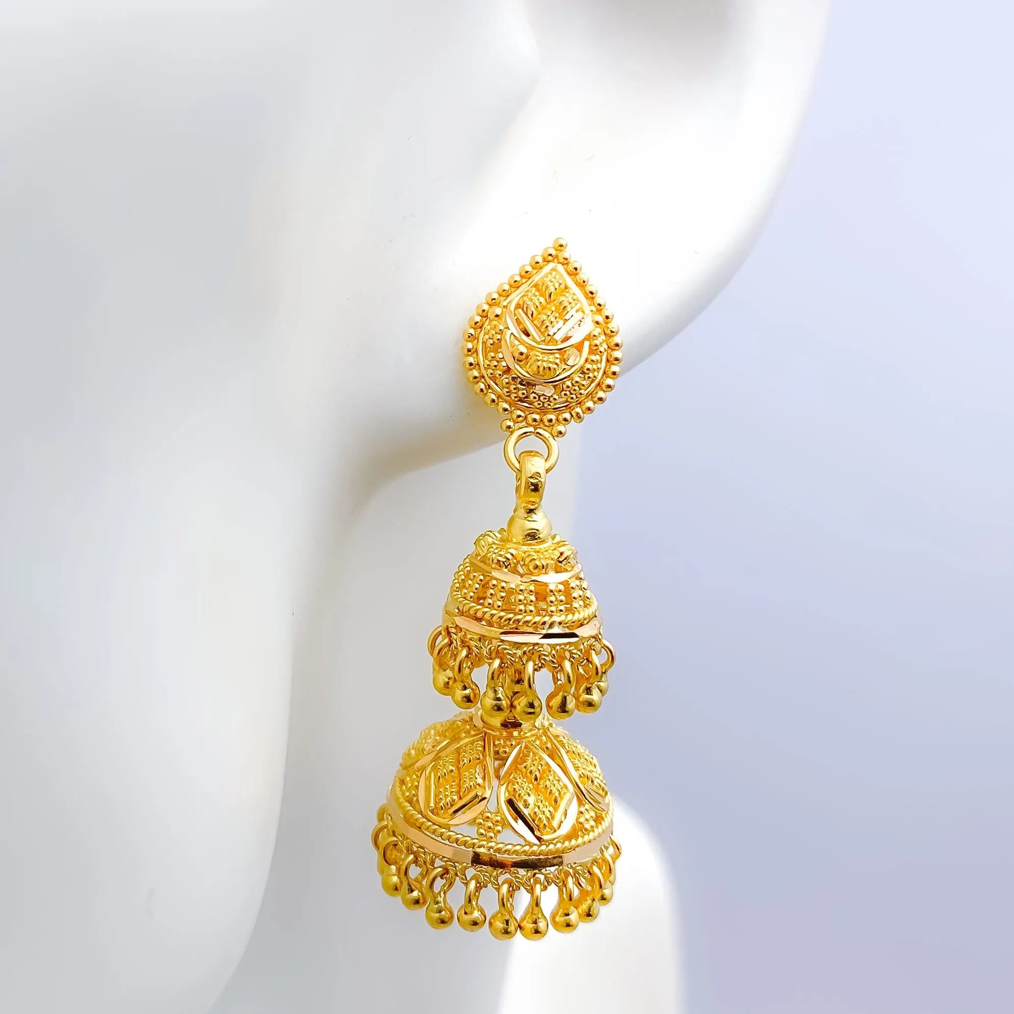 Adorned Two-Tier Earrings