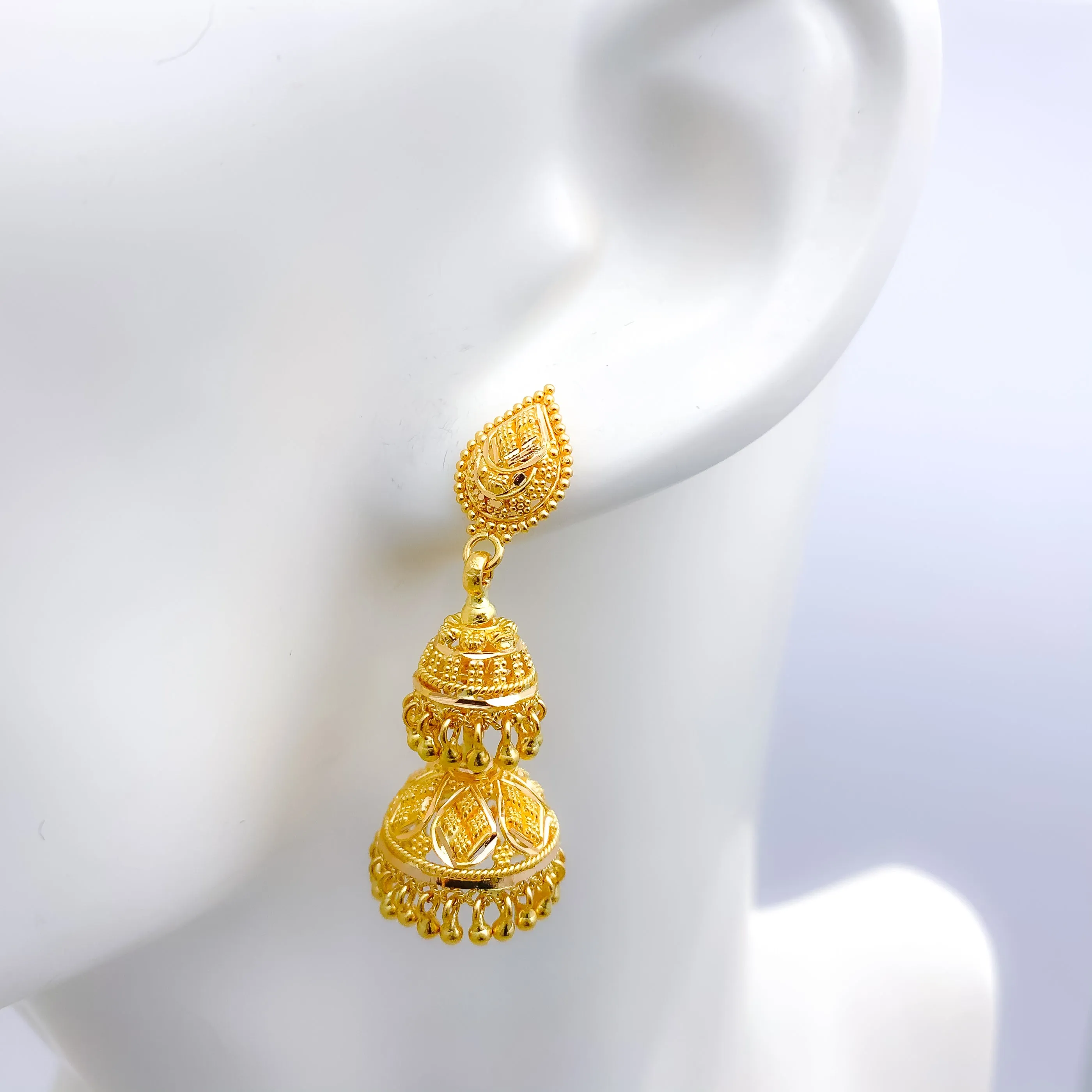 Adorned Two-Tier Earrings