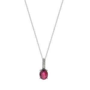 Alessandra 10K White Gold Oval-Cut Mozambique Ruby Pendant