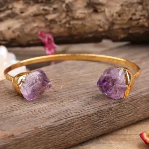 Amethyst Quartz & Pearl Cuff Bracelet