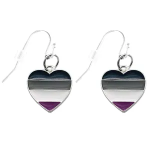 Asexual Silver Plated Heart Shaped Earrings