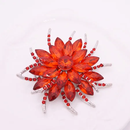 Austrian Crystal Brooch Pins For Women Top Quality Flower Broches Jewelry Fashion Wedding Party Invitation Bijoux Broche Femme