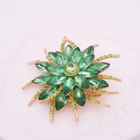 Austrian Crystal Brooch Pins For Women Top Quality Flower Broches Jewelry Fashion Wedding Party Invitation Bijoux Broche Femme