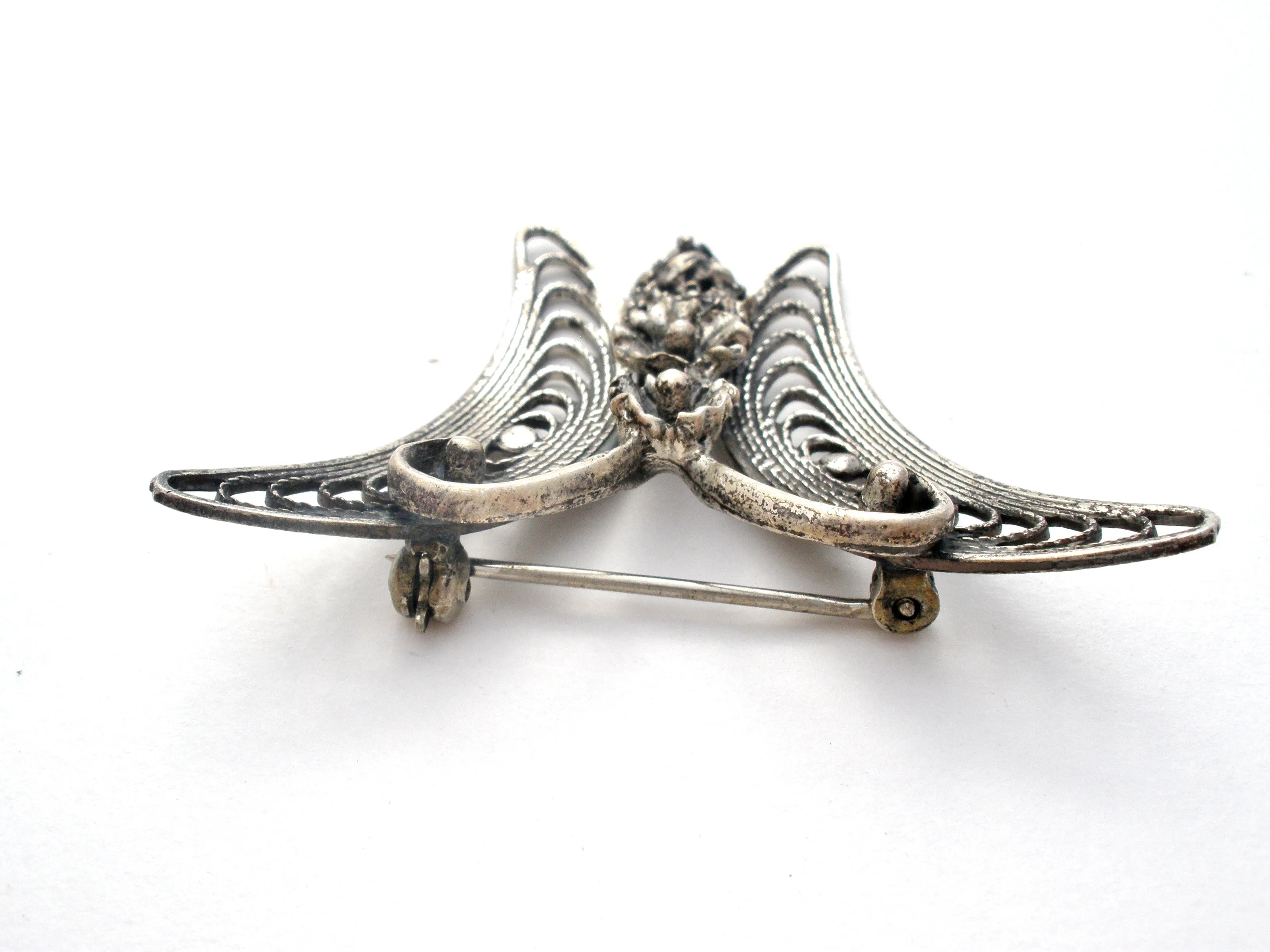 Beau Butterfly Brooch Sterling Silver Vintage