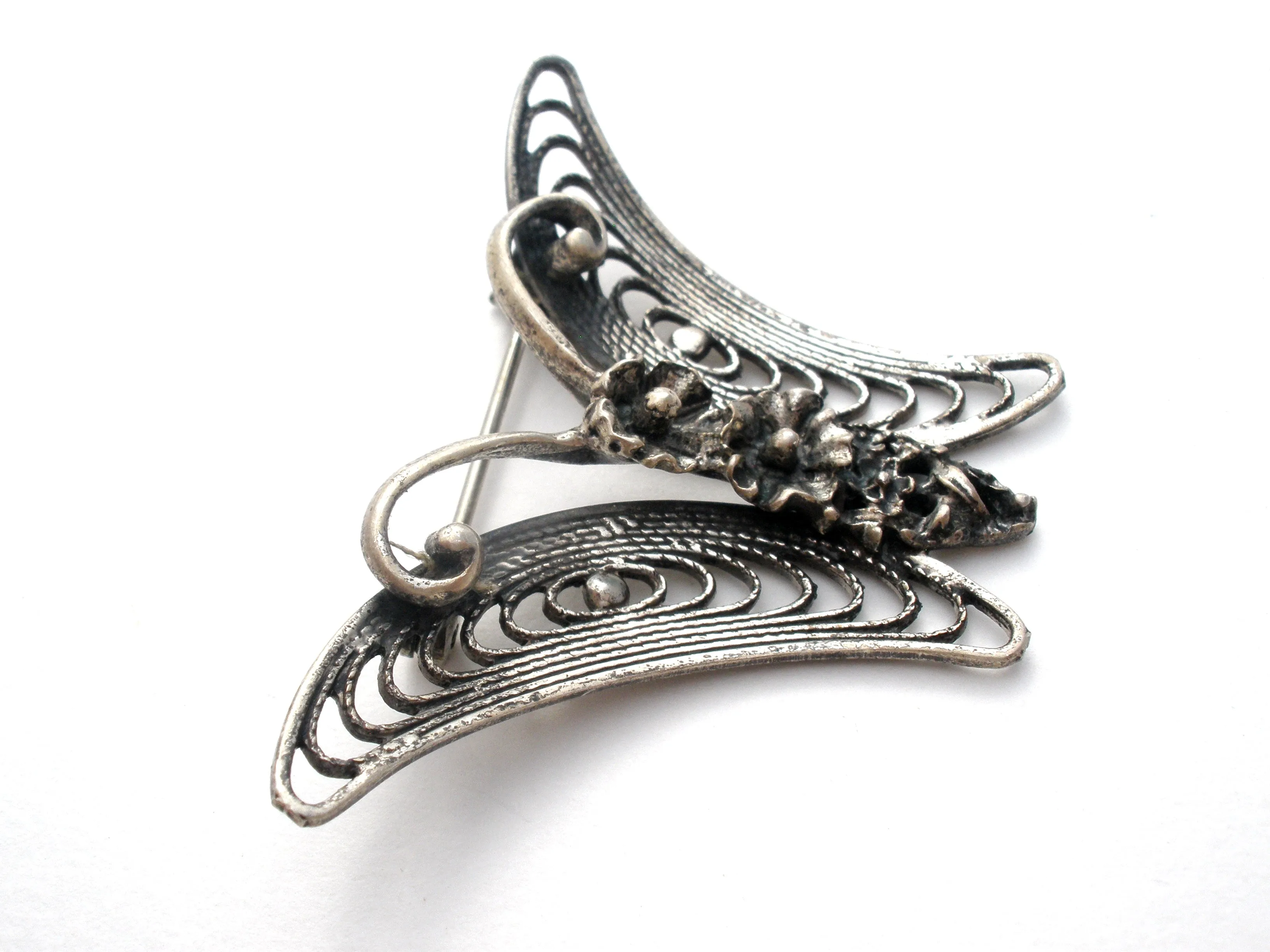 Beau Butterfly Brooch Sterling Silver Vintage