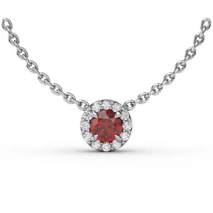 Ben Garelick Ruby Pendant with Diamond Halo