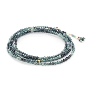 Blue Tourmaline Wrap Bracelet & Necklace