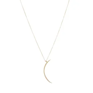 Brooklyn Diamond Pavé Elongated Moon Necklace