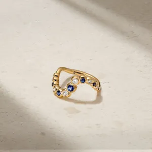 Bubbly Wave Sapphire and Diamond Ring