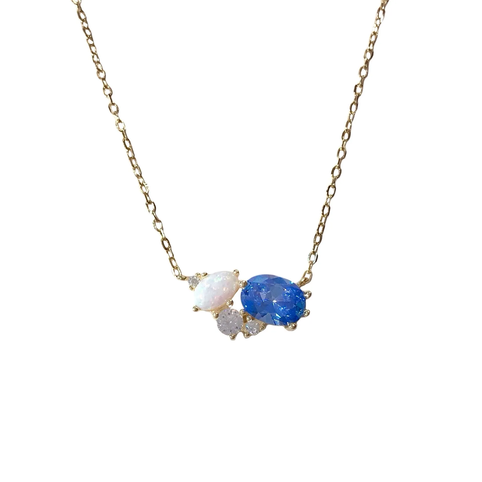 Carrie Cluster Birthstone Necklace