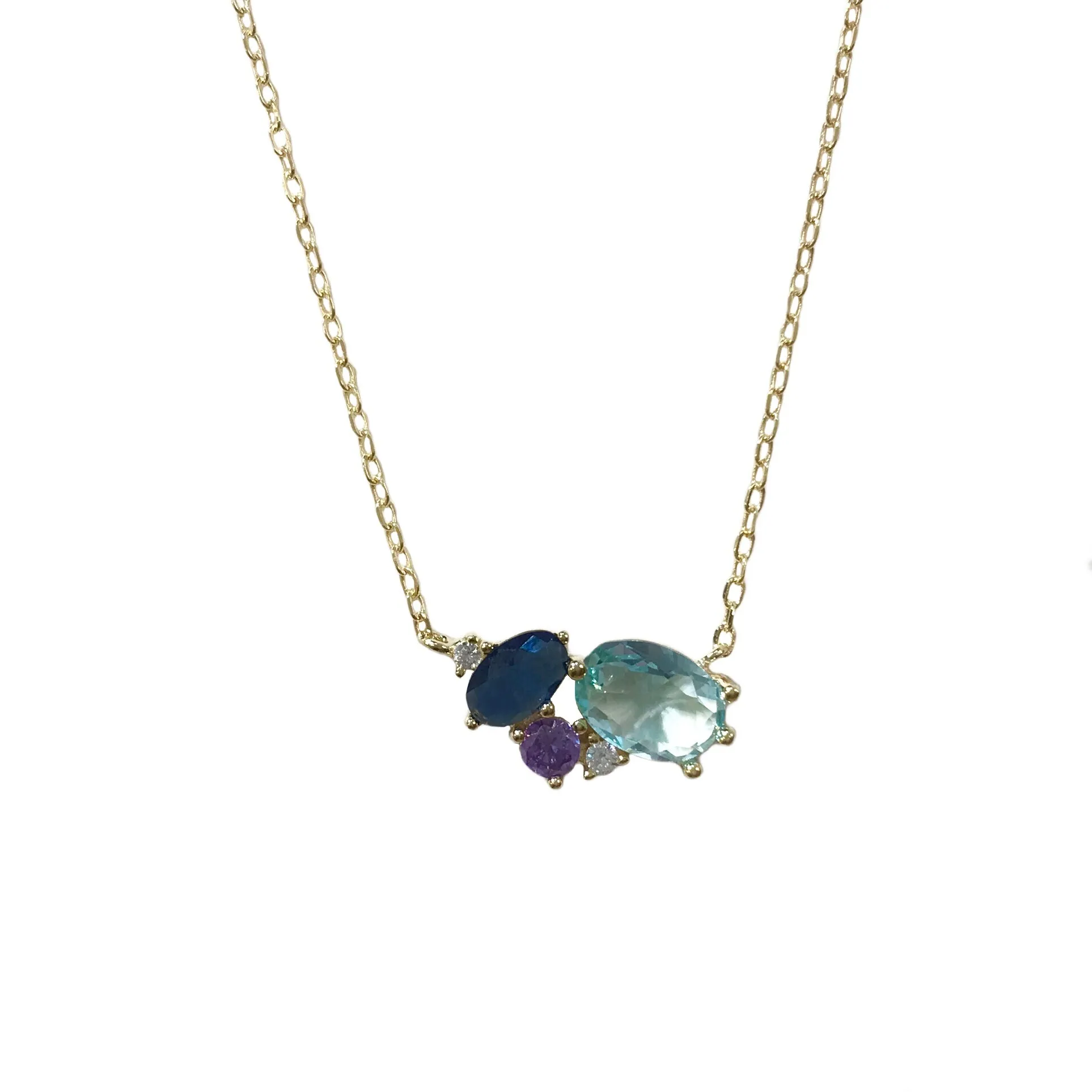 Carrie Cluster Birthstone Necklace