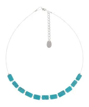 Carrie Elspeth Turquoise Mosaic Rectangle Links Necklace