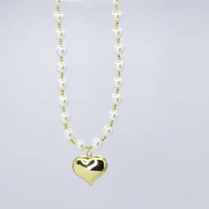 Chunky Puffy Heart Necklace O32