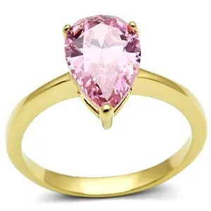 CJG1499 Wholesale CZ Gold Stainless Steel Rose Marquise Engagement Ring