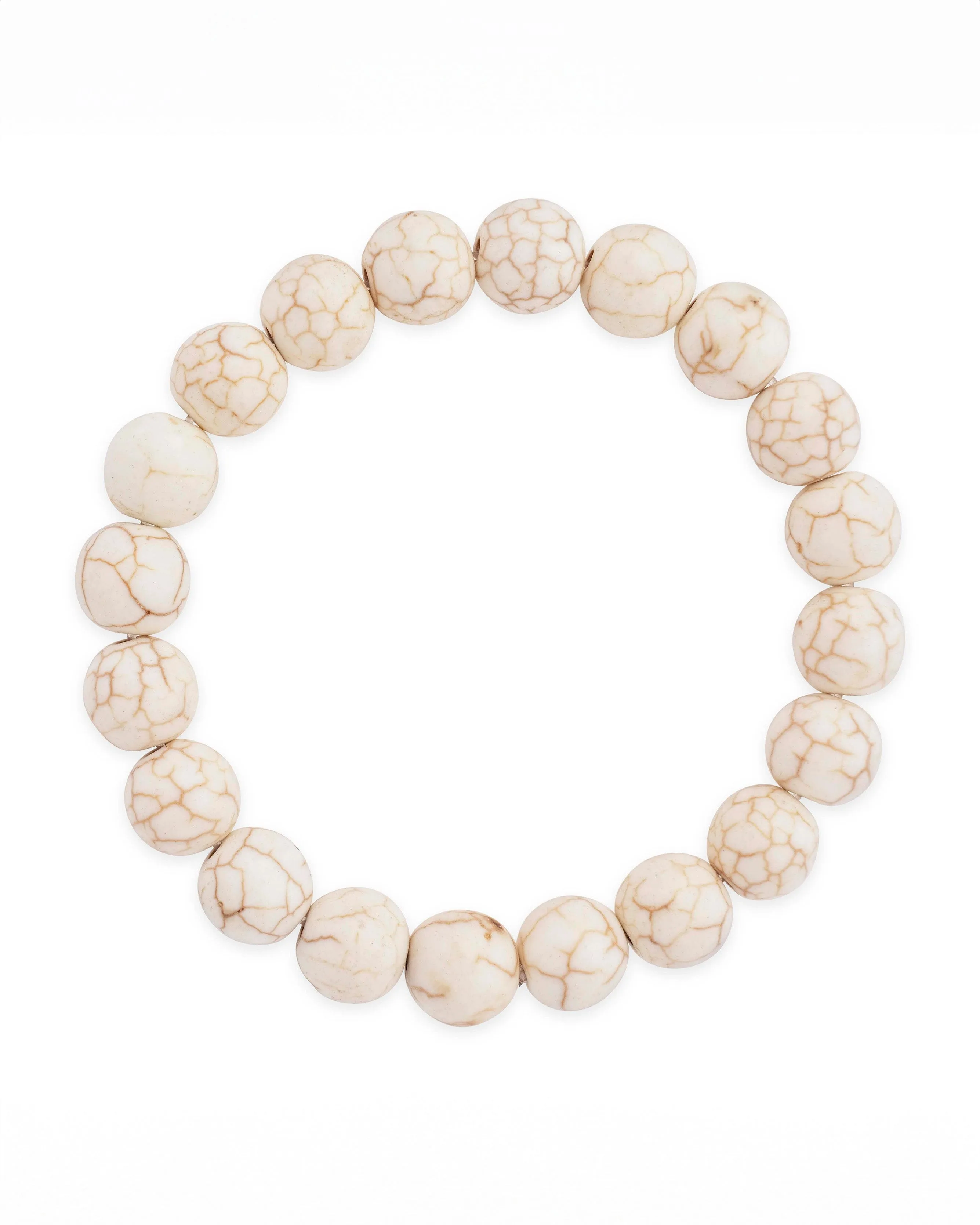 Cream Howlite Beaded Stretch Bracelet