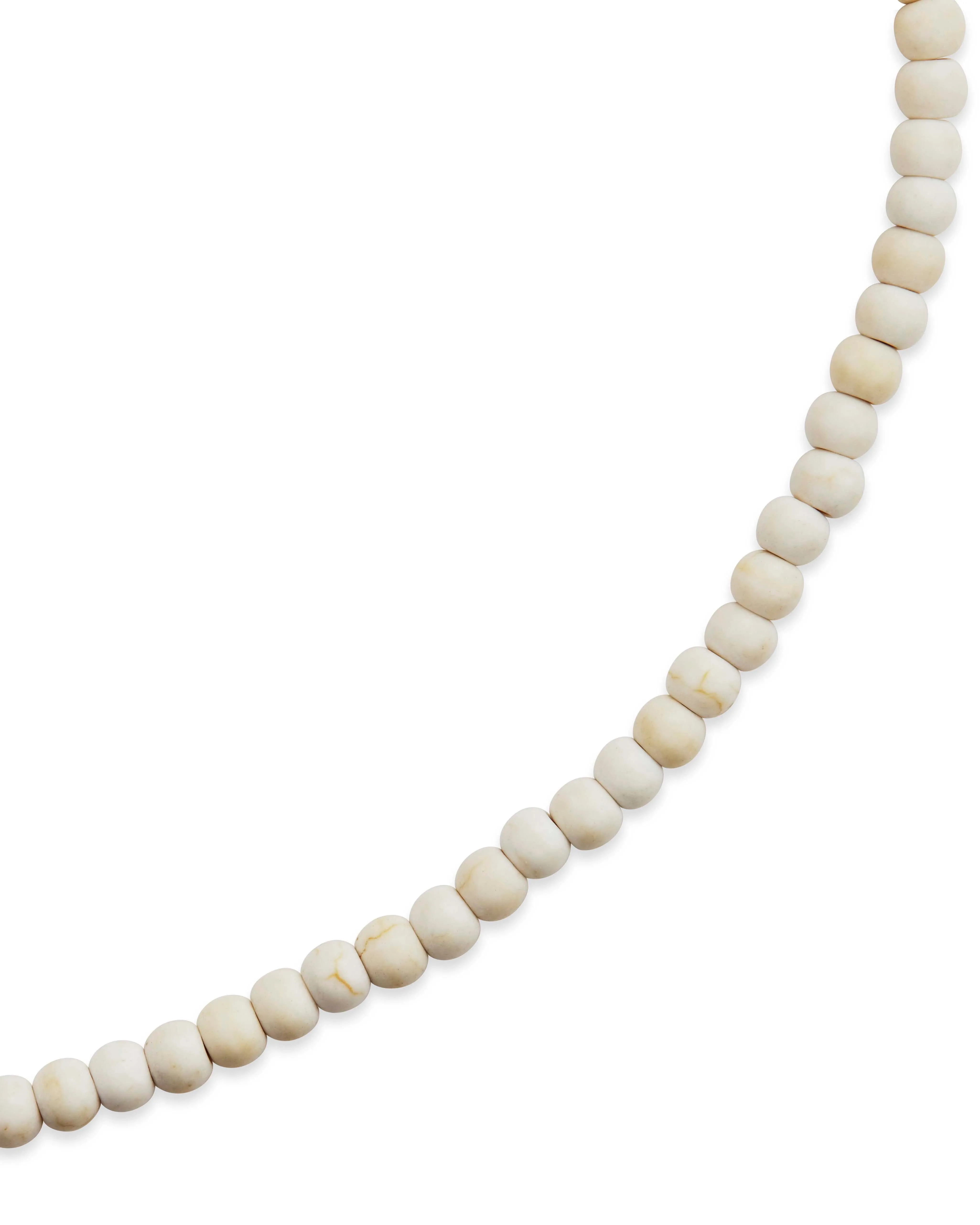 Cream Howlite Beaded Stretch Bracelet