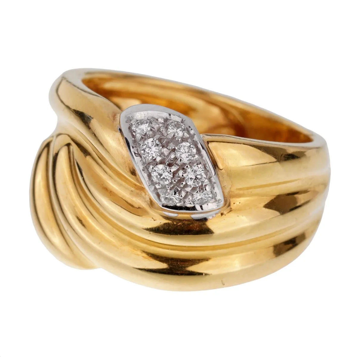 Damiani Vintage Yellow Gold Diamond Ring