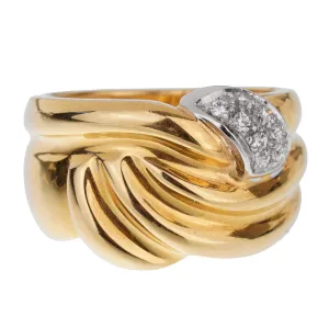 Damiani Vintage Yellow Gold Diamond Ring