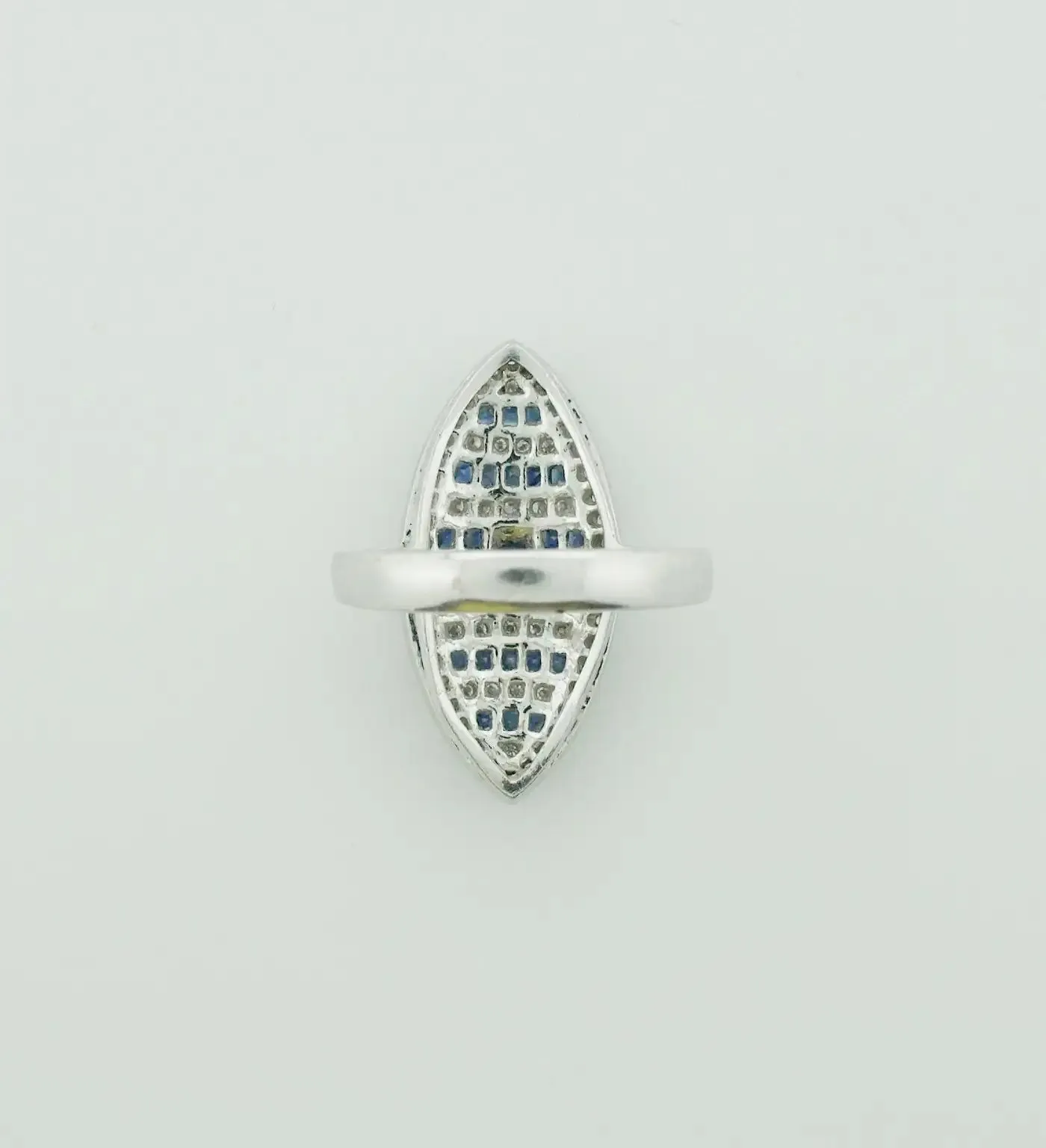 Diamond and Sapphire Marquise Shaped Ring in 18k