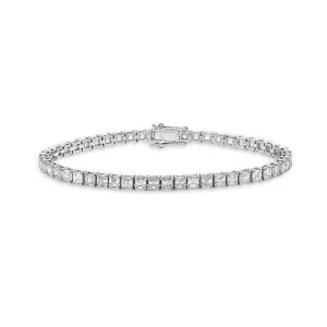 Diamond Princess Cut Tennis Bracelet (7.25 ct.) 4-Prongs Setting in 14K Gold