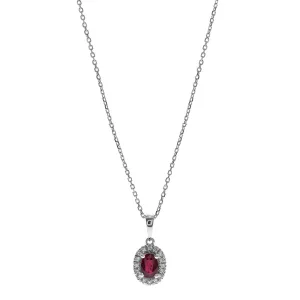 Eden 10K White Gold Oval-Cut Mozambique Ruby Pendant