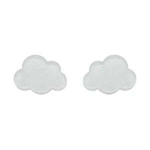 Essentials Cloud Post Earrings - White Glitter