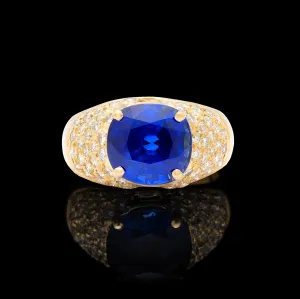 Exceptional 5.80ct Sapphire & Diamond Ring