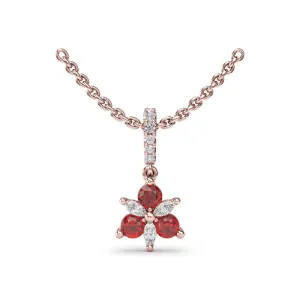 Fana Trio Stud with Marquise and Ruby Diamond Pendant