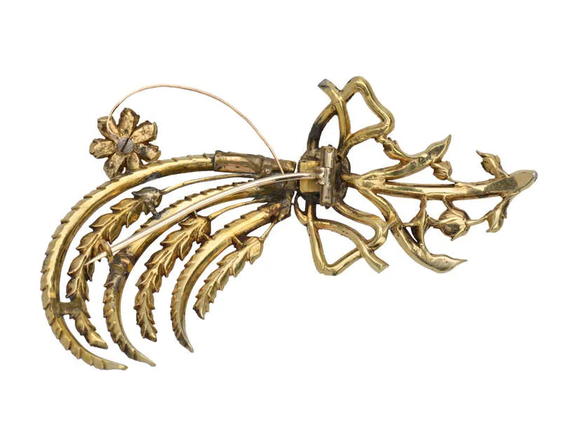 Flat Cut Garnet 18th Century Aigrette Brooch