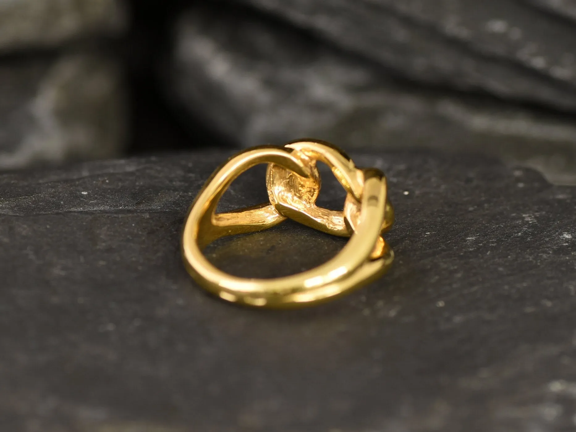 Gold Chain Ring - Statement Gold Band - Minimalist Chain Ring