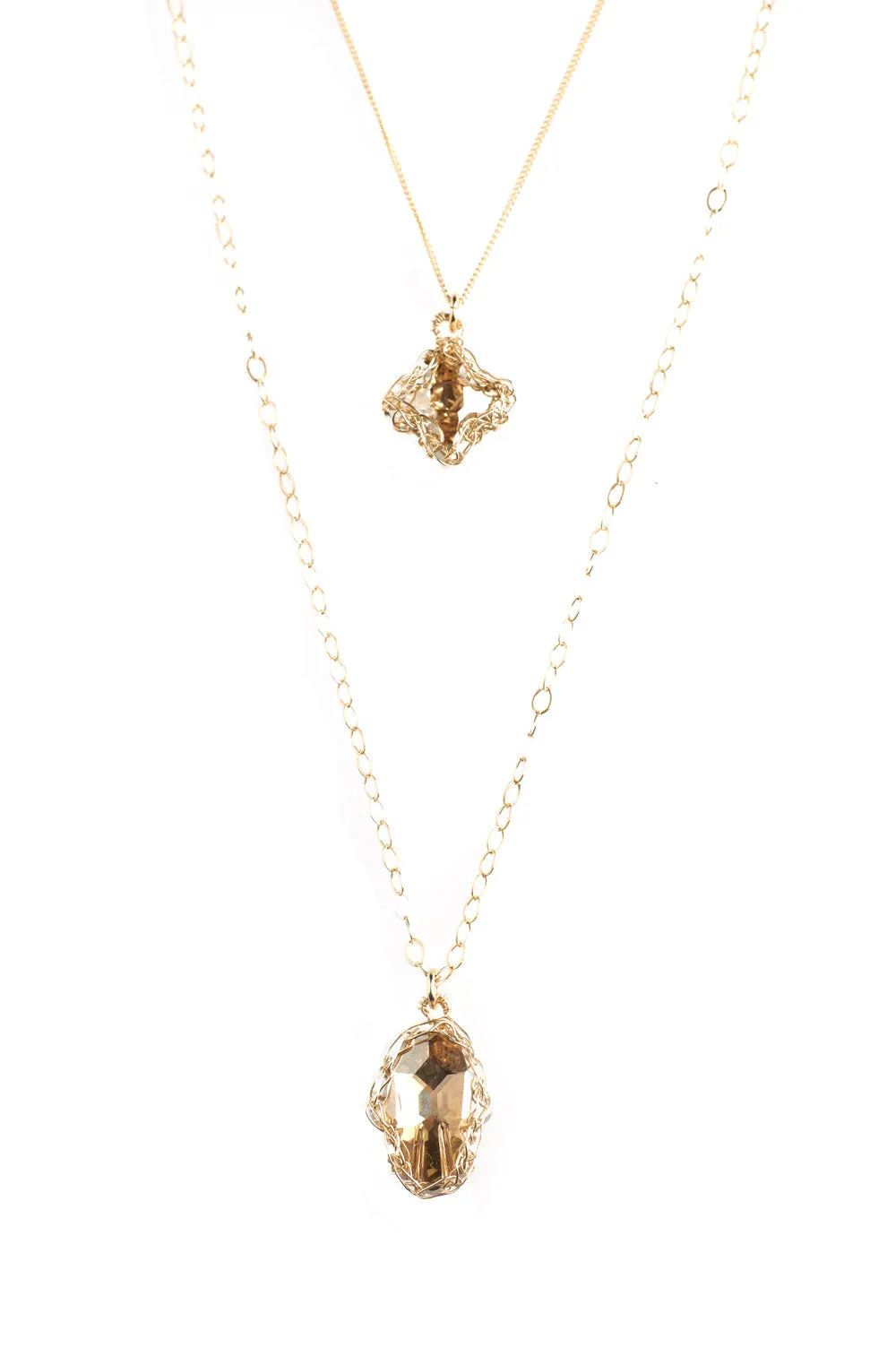 Gold Hamsa and Cross Layering Necklace, Swarovski pendants , Can be worn separately