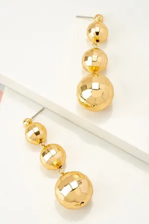 Graduate disco balls drop earrings