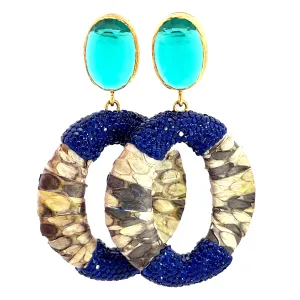 Gray & Blue Crystal Earring