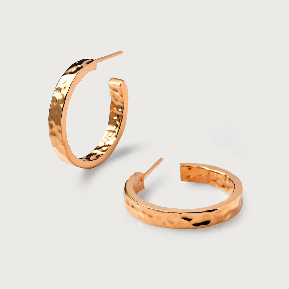 Grecian Hammered Large Hoops