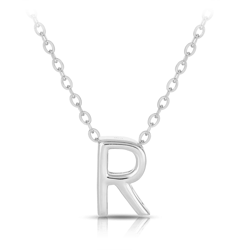 Initial Slider Necklace in Sterling Silver